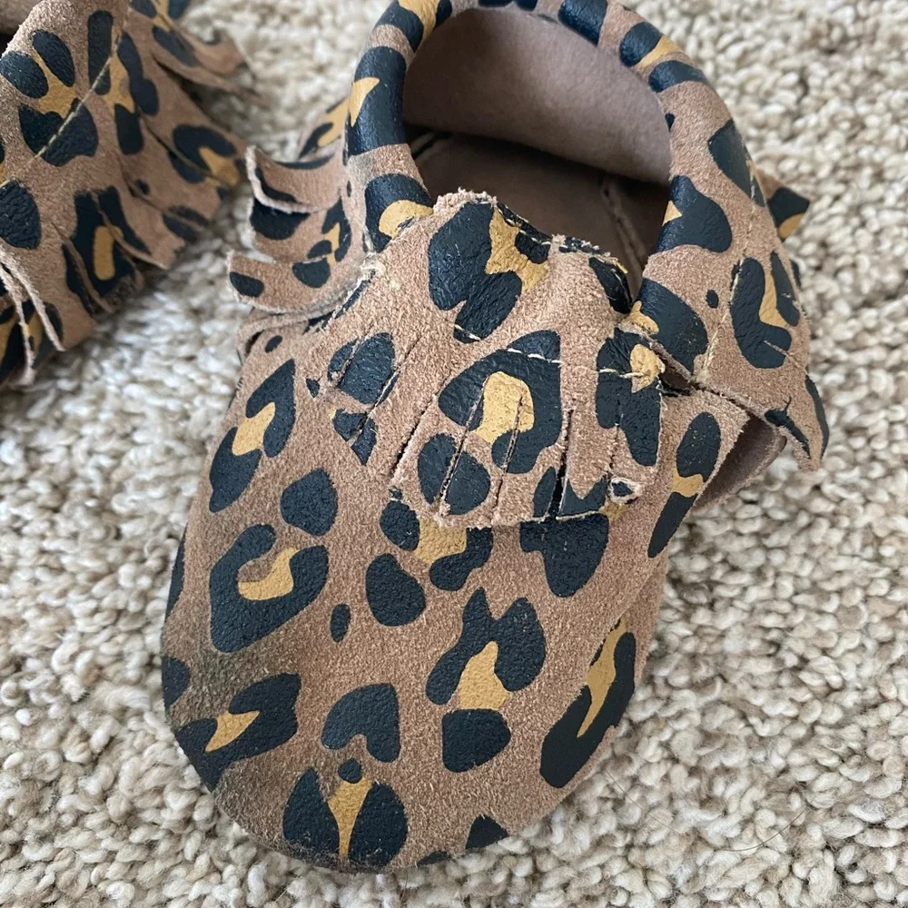 Baby girl toddler cheetah neutral leopard moccasins shoes
